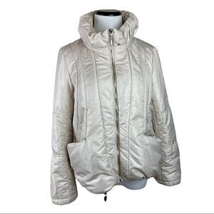 Bellvilles Champagne Cream Size M Puffer Jacket Soft Comfy Casual Classic EUC